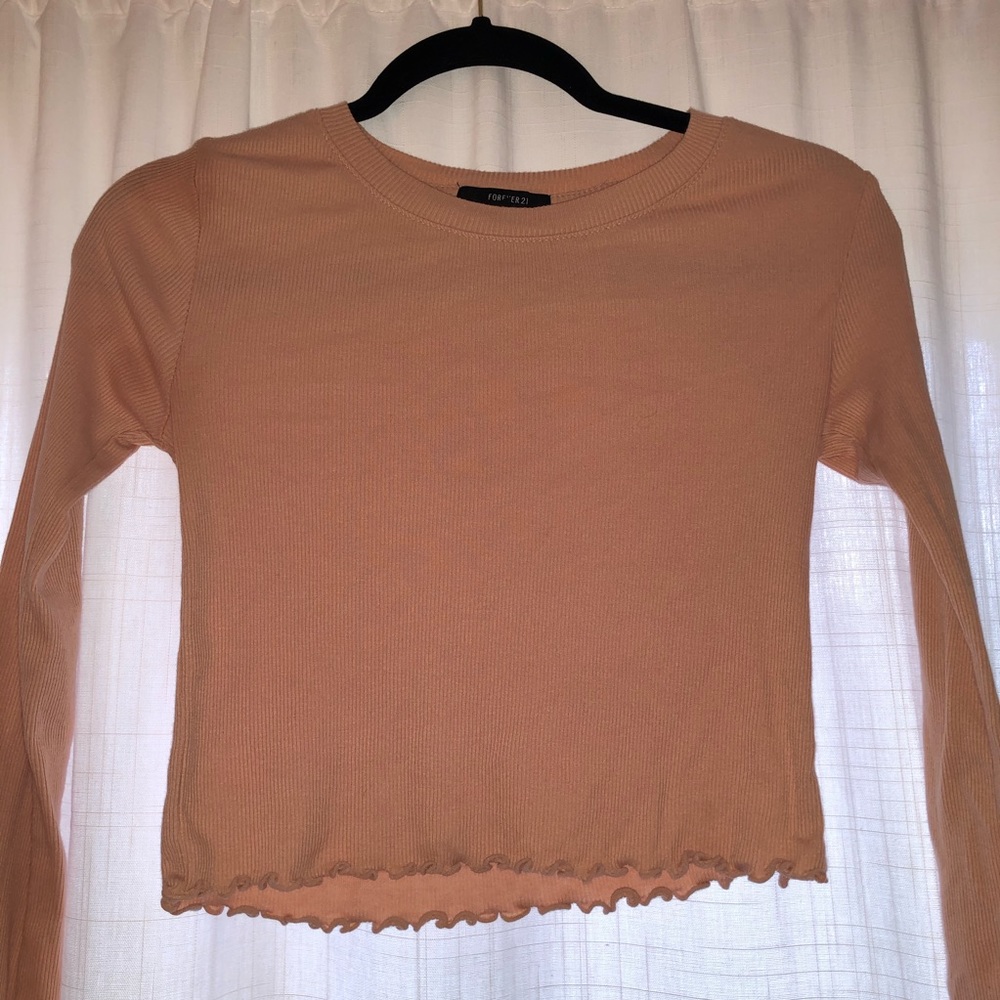 F21 Long Sleeve Crop Top